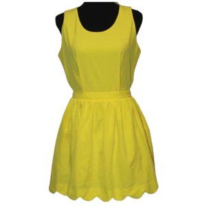 Clara Story Sunshine Yellow Scalloped Party Dress w/ Crinoline Size M